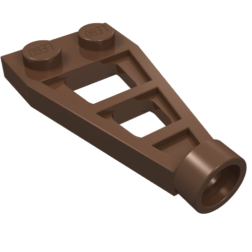 Lego Plate Special 1 x 2 with Long Stud Receptacle (Space Wing) / Brown