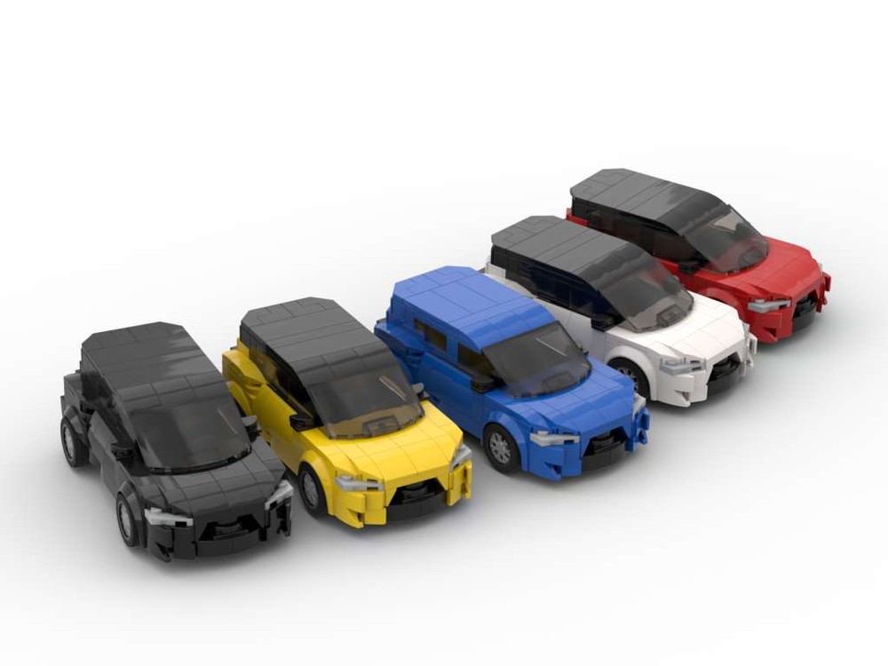 Lego Toy Yaris - Set of Five Colors - 8 Stud Speed Champions