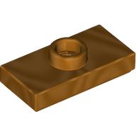 Lego Plate Special 1 x 2 with 1 Stud with Groove and Inside Stud Holder (Jumper) / Metallic Gold