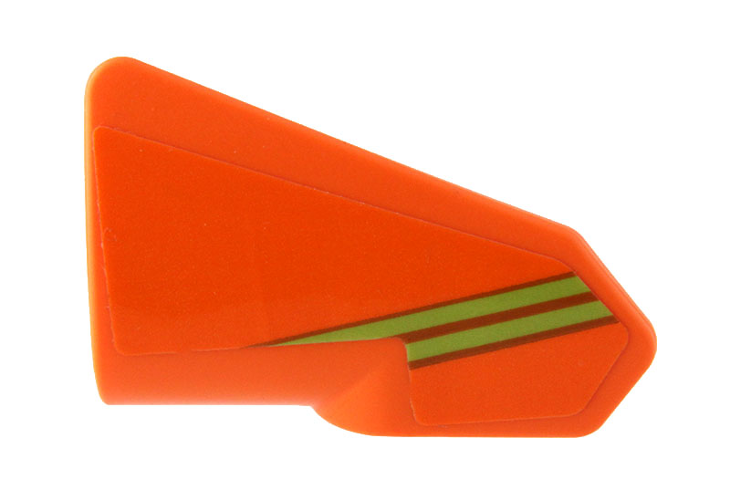 Lego Technic, Panel Fairing # 7 Very Small Smooth Short, Side A with Lime Stripes Pattern (Sticker) - Set 42204