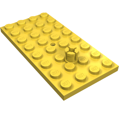 Lego Plate Special 4 x 8 with Trailer Hitch Pin / Yellow