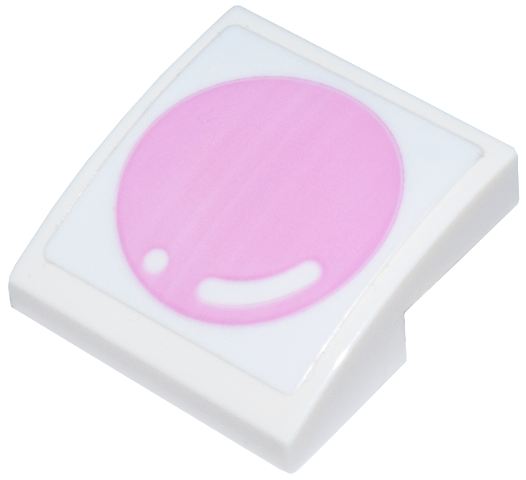 Lego Slope, Curved 2 x 2 x 2/3 with Bright Pink Circle with Highlights Pattern (Sticker) - Set 40813