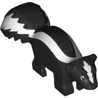Lego Animal, Skunk, White Fur Print / Black