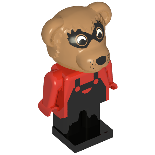 Lego Fabuland Figure Raccoon 2 / Red