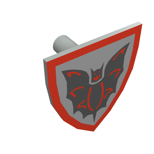Lego Shield Triangular with Batlord Print / Light Gray