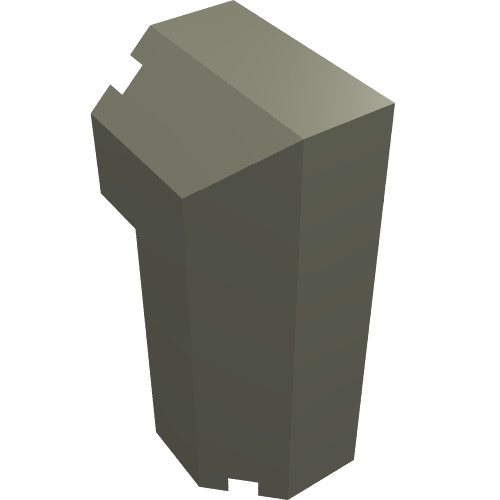 Lego Brick Special Octagonal 2 x 2 x 3 1/3 Corner / Dark Gray