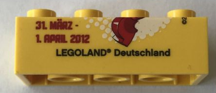Lego Brick 2 x 4 with Lego Ninjago Event Legoland Deutschland 2012 Pattern 3 of 3