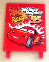 Lego Flag 6 x 5 with 'Lightning McQueen 95' and Rust-eze Logo Pattern (Sticker) - Set 8486