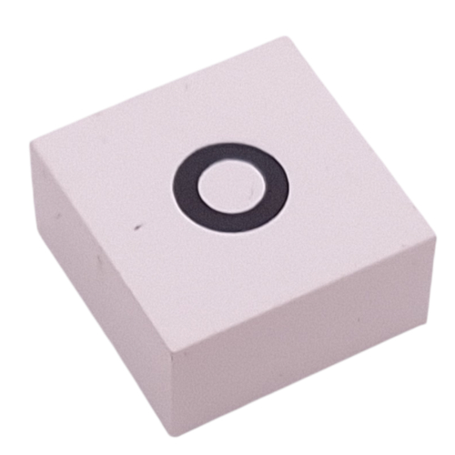 Lego Modulex Tile 2 x 2 with Black Circle Small Print, Black Internal Lining, White Dot