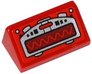 Lego Slope 30 1 x 2 x 2/3 with Silver Oscilloscope with Sine Wave Pattern (Sticker) - Set 70727