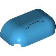 Lego Brick Round, Curved Triple 2 x 4, No Studs with Black Squiggly Line (Mouth) Print