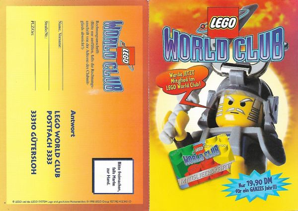 Lego 1998 Insert - World Club - D - 2 (927.742/412.3451-D)