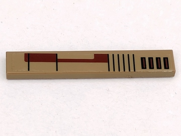 Lego Tile 1 x 6 with Black and Brown SW Vulture Droid Pattern 2 (Sticker) - Set 7660