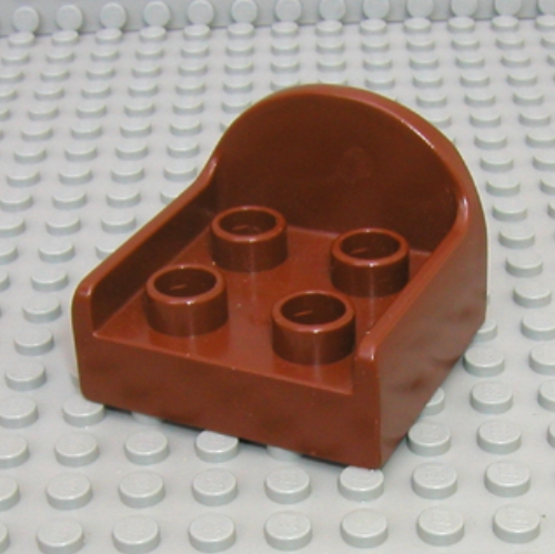 Lego Duplo Chair with 4 Studs and Rounded Back / Brown