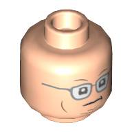 Lego Minifig Head Newman, Glasses, Round Cheek Lines Print