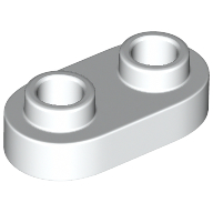 Lego Plate Special 1 x 2 Rounded with 2 Open Studs / White