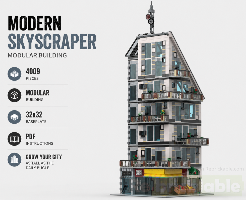 Lego Modern Skyscraper Modular – Luxury Apartment Tower