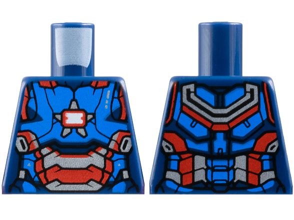 Lego Torso Armor with Blue Plates, White Arc Reactor, Silver and Red Star and Trim Pattern / Dark Blue