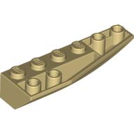 Lego Brick Wedged, Curved Inverted 6 x 2 Right / Tan