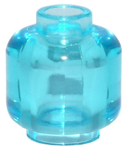Lego Minifigure, Head (Plain) / Trans-Light Blue