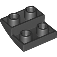 Lego Brick Curved Inverted 2 x 2 x 2/3 / Black