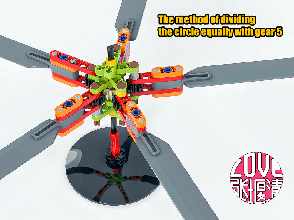 Lego The method of dividing the circle equally with gear 5
