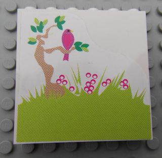Lego Panel 1 x 6 x 5 with Tree, Bird and Grass Pattern (Sticker) - Set 7586