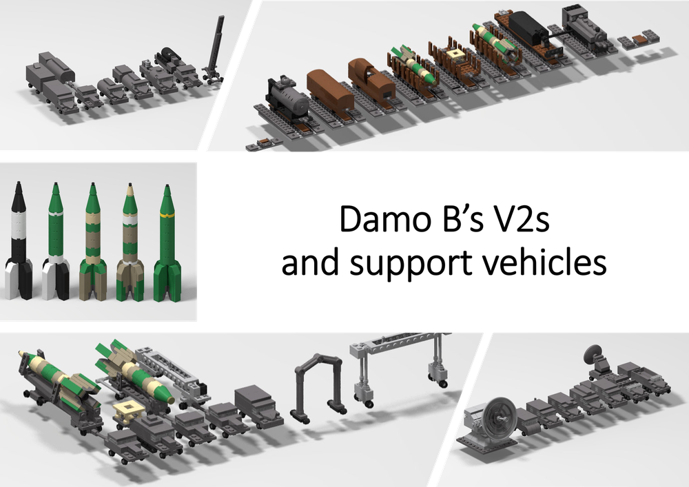 Lego DamoB's V2 rockets and support vehicles