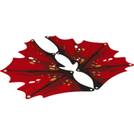 Lego Wings, Dragon with Black Spines, Dark Red Marks, and Gold Ovals on Red Background Print [Sheet of 2]