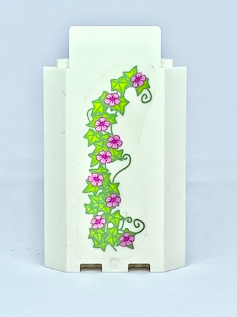 Lego Panel 3 x 3 x 6 Corner Wall without Bottom Indentations with Ivy Trunks with 9 Magenta Flowers Pattern 2 (Sticker) - Set 41055