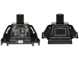Lego Torso SW TIE Pilot, Detailed with Back Printing Pattern / Black Arms with Imperial Logo and Pockets Pattern / Black Hands