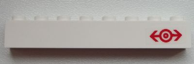 Lego Brick 1 x 8 with Train Logo Red Pattern Right (Sticker) - Set 60051