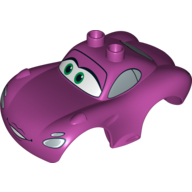 Lego Duplo Car Body 2 Top Studs Sports Coupe Wide with Cars Holley Shiftwell Print / Magenta