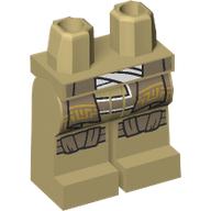Lego Hips and Tan Legs with Dark Tan Robe Ends, Knee Wraps, White Sash print