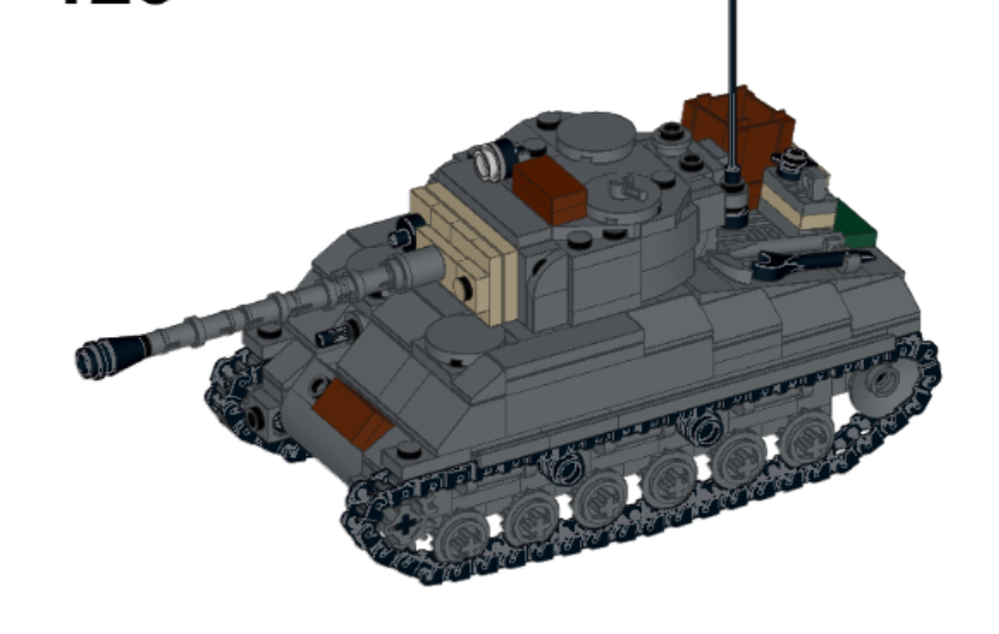 lego ww2 sherman M4A3E8 easy eight 1/45 scale