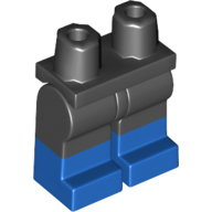 Lego Hips with Black Legs and Blue Boots Pattern / Black