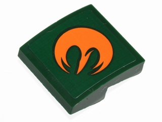Lego Slope, Curved 2 x 2 x 2/3 with Orange Rebels Insignia Pattern Model Right Side (Sticker) - Set 75090