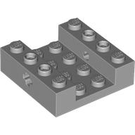 Lego Brick Special 4 x 4 with Axle Holes, 2 x 4 Recessed Center / Light Bluish Gray
