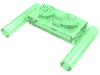 Lego Plate Special 1 x 2 with Handles [Flat Ends / Low Attachment] / Trans-Green