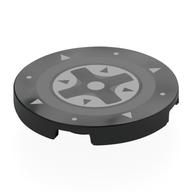 Lego Tile Round 3 x 3 with Light Bluish Grey/Dark Bluish Grey SEGA Control Button Print