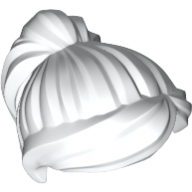 Lego Hair Ponytail and Swept Sideways Fringe / White