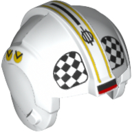 Lego Helmet Rebel Pilot, Center Ridge with Black and White Checkered Print (U-Wing Pilot)