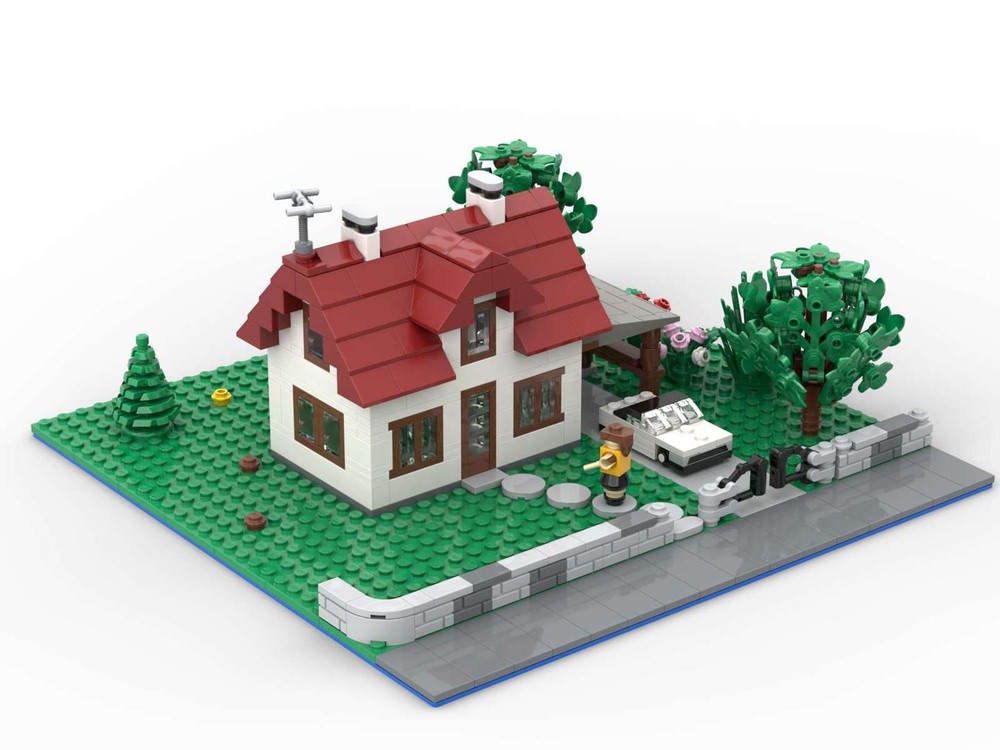 Lego Homage to set 346 - House with Car