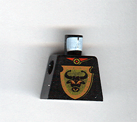 Lego Torso Castle Knights Kingdom Bull's Head on Brown Shield Pattern / Black