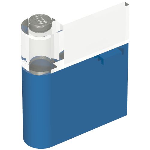 Lego Door 1 x 3 x 3 Left with Window and Horizontal Handle / Blue