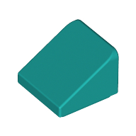 Lego Brick Sloped 30° 1 x 1 x 2/3 (Cheese Slope) / Dark Turquoise