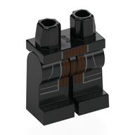 Lego Hips and Black Legs with Coat End, Metal Red Cloth Print / Black
