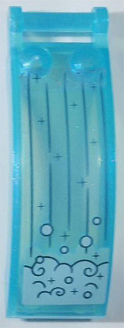 Lego Windscreen 6 x 2 x 2 with Bar Handle with Waterfall, Vertical Lines and White Splashing Water Pattern (Sticker) - Set 43215