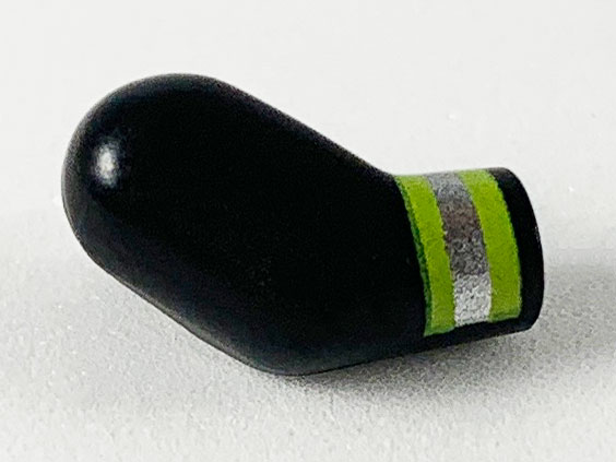 Lego Arm, Right with Lime and Silver Reflective Stripes Pattern / Black