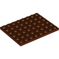 Lego Plate 6 x 8 / Reddish Brown
